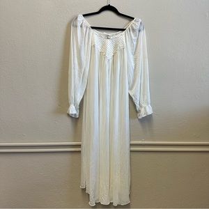 VTG Womens slip dress nightgown soft puff sleeves medieval inspired retro sz XL